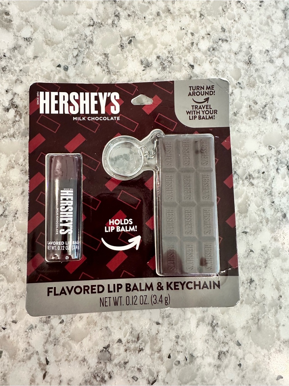 Hershey's Milk Chocolate Flavored Lip Balm & Keychain - Brown